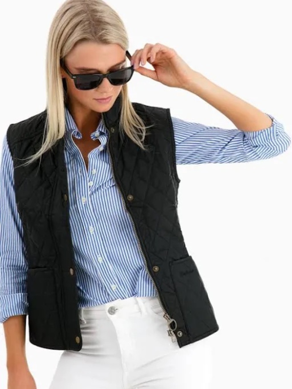 Barbour Black Liddesdale Quilted Gilet Vest US12 - Picture 6 of 8